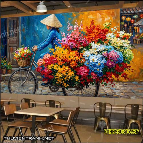 Tranh dán tường Phố cổ Hà Nội, Phố xưa - -PCHN260315-73P - Tranh tường chất lượng cao